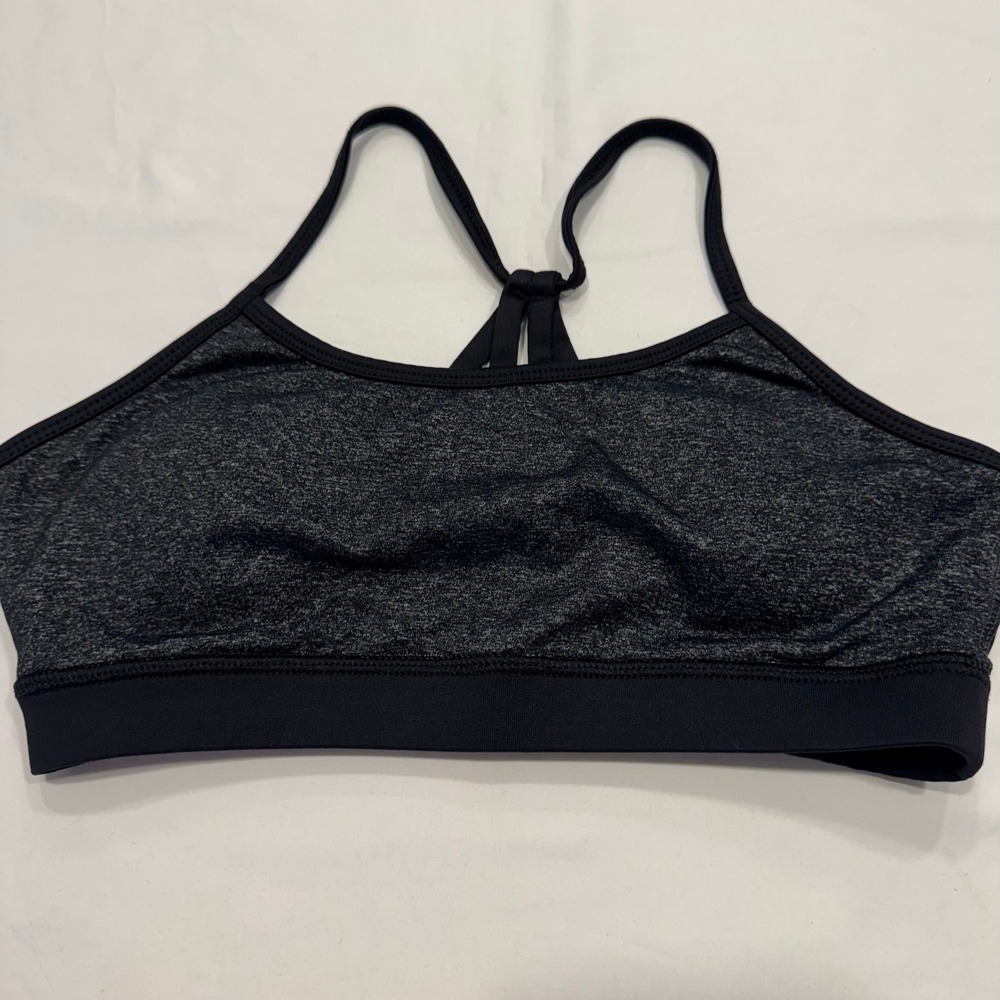 forever 21 Bra Strappy Racerback Mesh Padded Small Charcoal Black Exc